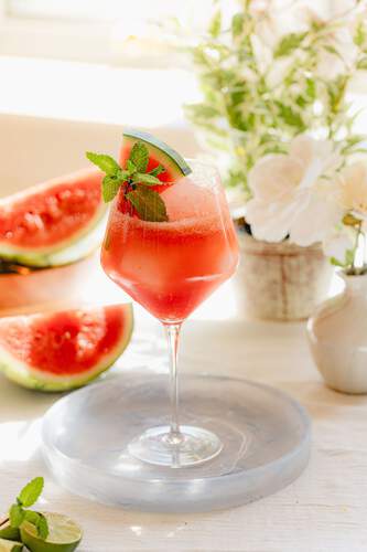 Watermelon Spritz Prosecco Cocktail Recipe