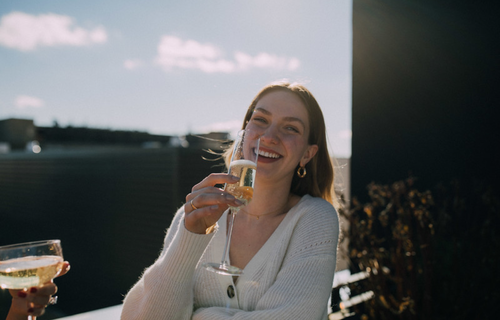 Woman, Laughing, Enjoying La Marca Prosecco