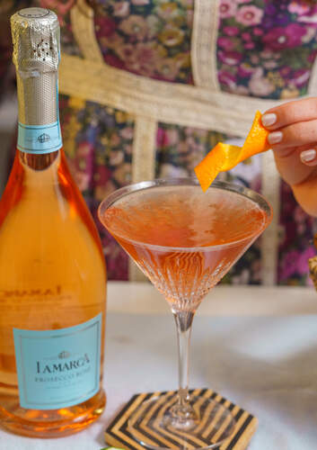 La Marca Sparkling Prosecco Rose Cosmo Cocktail