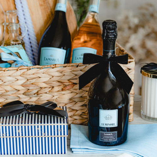 Gift of Prosecco with a bow