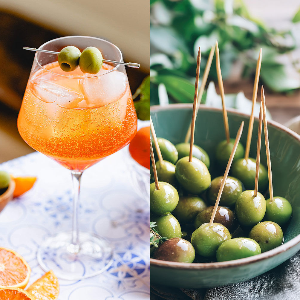 Venetian Spritz and Olives Prosecco Cocktail Food Pairing