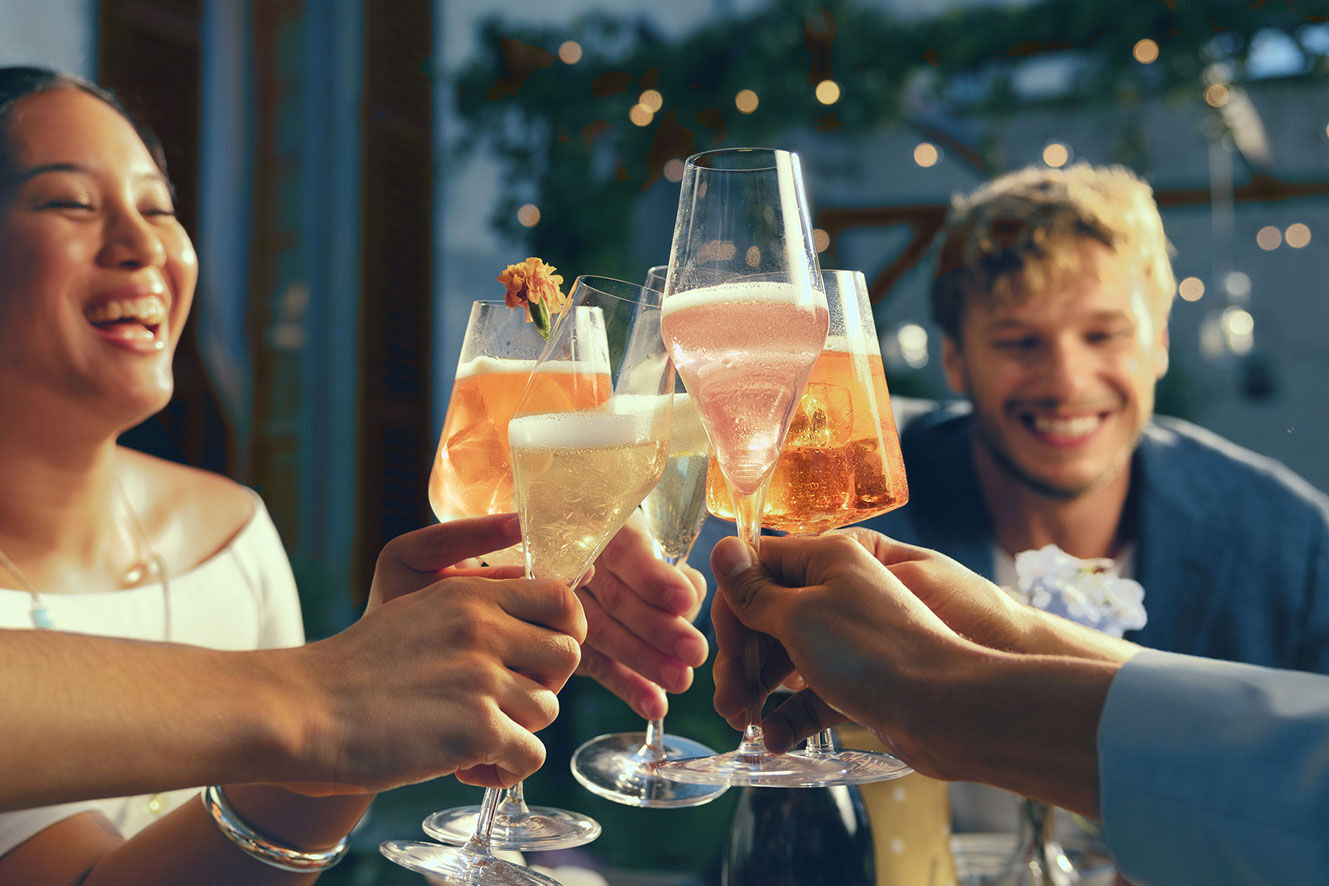 Friends toasting with La Marca Prosecco